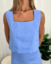 Load image into Gallery viewer, Harlow Linen Top - PERIWINKLE