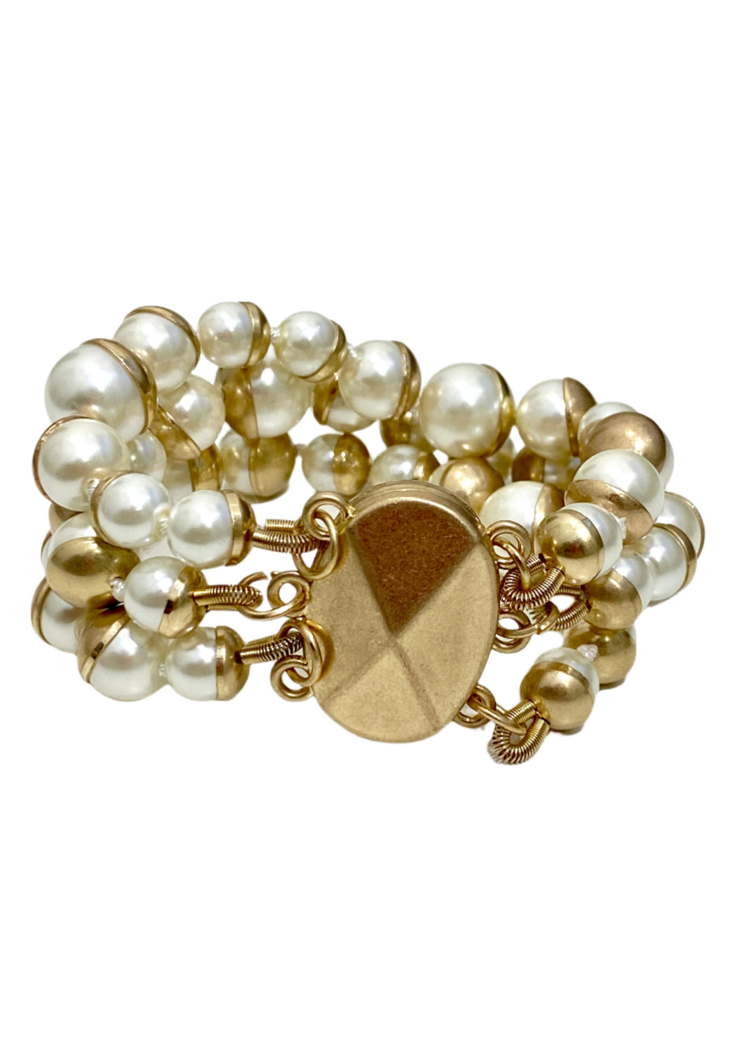 Cupped Faux Pearl Bracelet