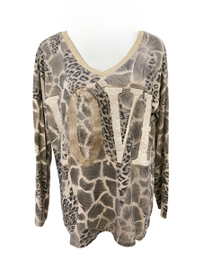 Love Animal Print Knit Top