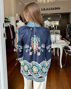 Ruby Yaya Garcia Shirt - Cream & Navy