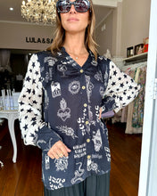 Load image into Gallery viewer, Ruby Yaya Sastri Shirt - Cream &amp; Black