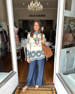 Ruby Yaya Garcia Shirt - Cream & Navy