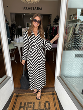 Load image into Gallery viewer, Stephanie Stripe Satin Dress