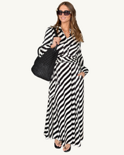 Load image into Gallery viewer, Stephanie Stripe Satin Dress