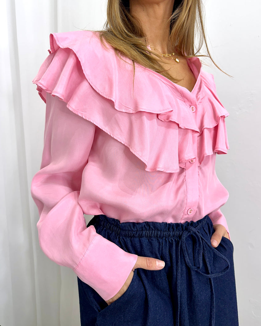 Micky Frilled Cupro Shirt