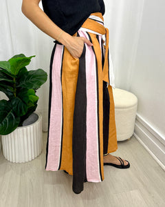 Angelina Linen Midi Skirt