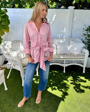 Load image into Gallery viewer, Sweetheart Stripe Tie Shirt