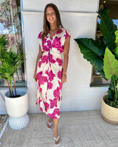 LORENZO DRESS - Fuchsia Bloom