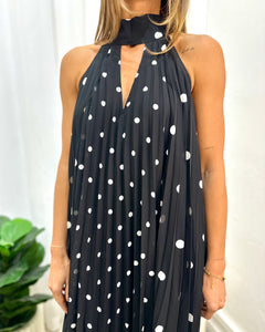 INCA DRESS - Black with White Spot