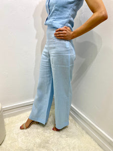 Harlow Linen Pants - BABY BLUE