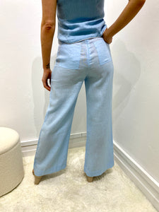 Harlow Linen Pants - BABY BLUE