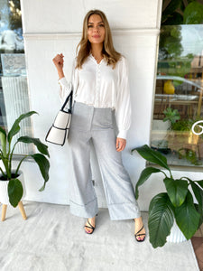 Cinza Wide Leg Pants