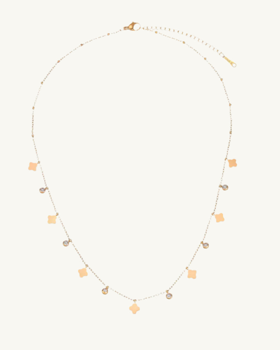 SS Multi Clover CZ Necklace