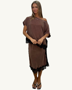 Dali Cupro Lace Detail Top