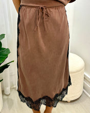 Load image into Gallery viewer, Fortune Cupro Lace Detail Skirt