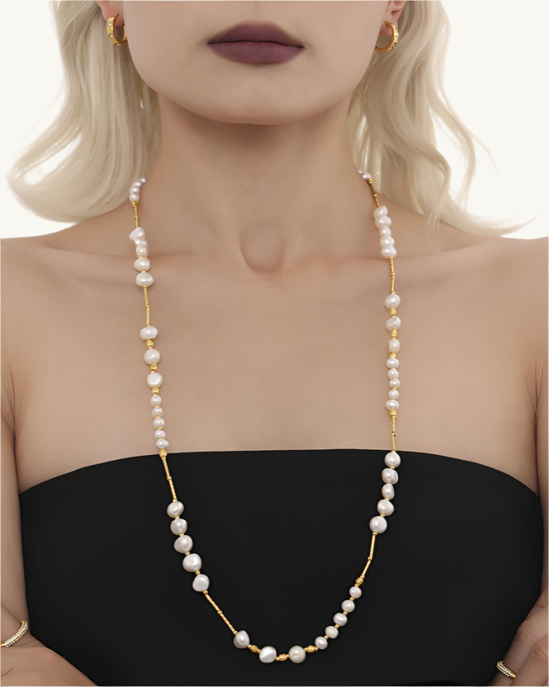 SS Freshwater Pearl Long Necklace