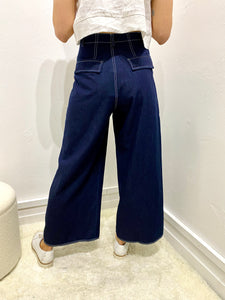 Adorne Contrast Stitch Denim Pant