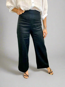 Harlow Linen Pants - BLACK