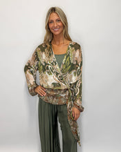 Load image into Gallery viewer, Keegan Silk Printed Wrap Top With Camisole