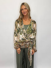 Load image into Gallery viewer, Keegan Silk Printed Wrap Top With Camisole