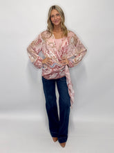 Load image into Gallery viewer, Keegan Silk Printed Wrap Top With Camisole