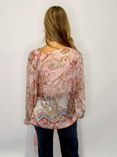 Load image into Gallery viewer, Keegan Silk Printed Wrap Top With Camisole