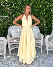 Load image into Gallery viewer, Lemon Drops Halter Dress