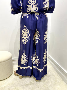 Damask Silk Pants