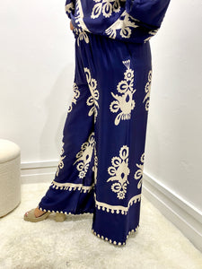 Damask Silk Pants