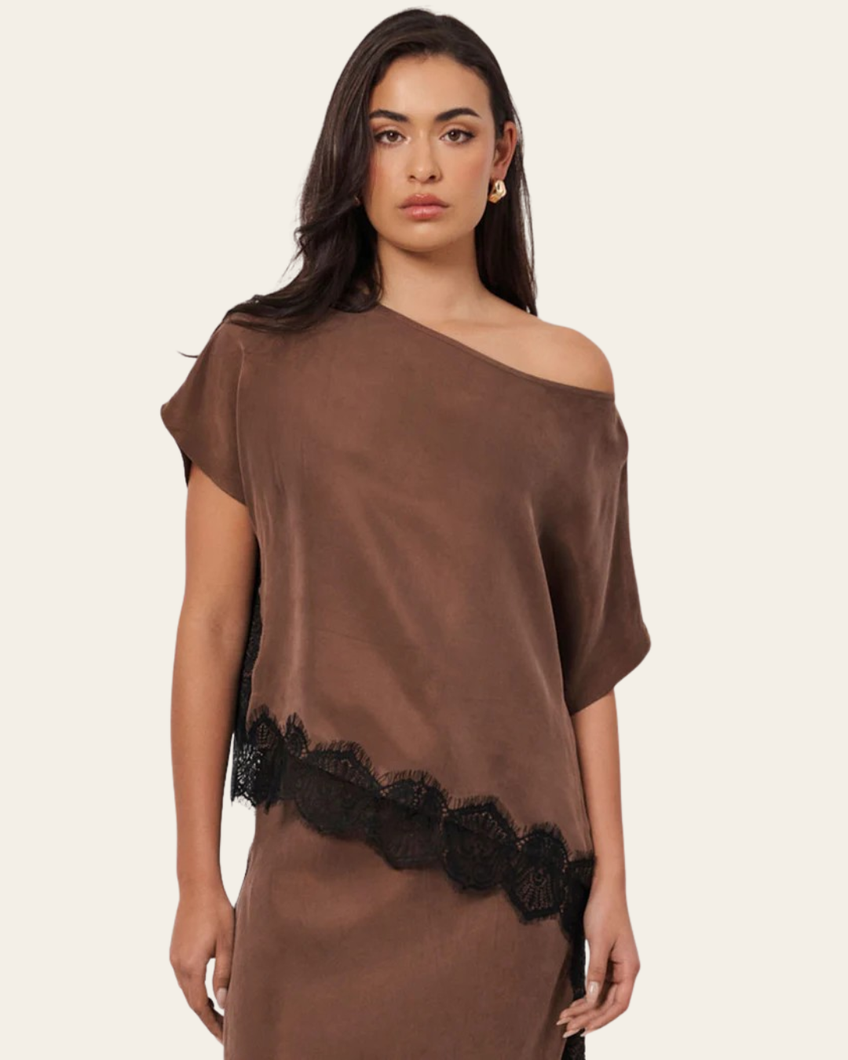 Dali Cupro Lace Detail Top