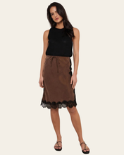 Load image into Gallery viewer, Fortune Cupro Lace Detail Skirt