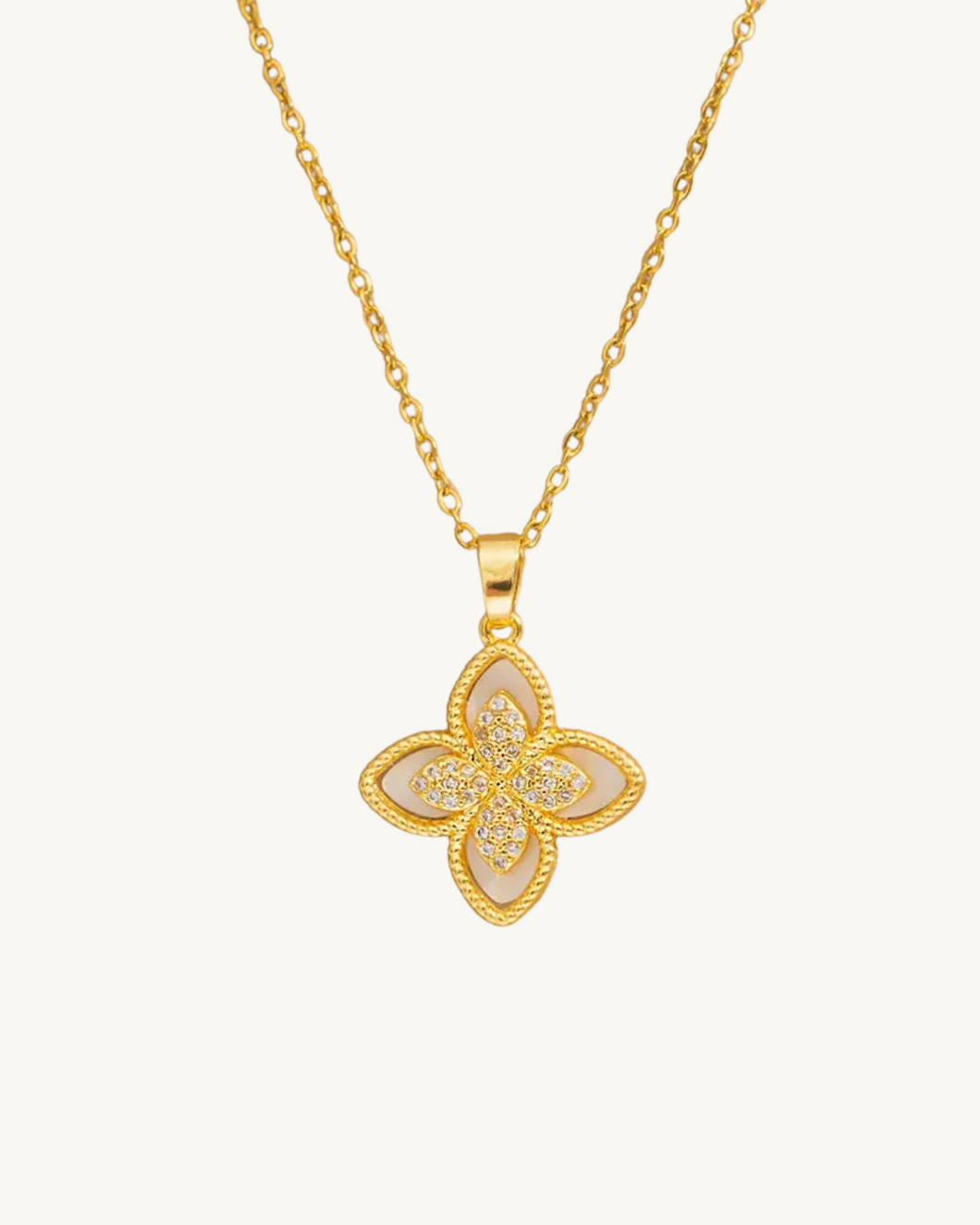 SS CZ Flower Necklace