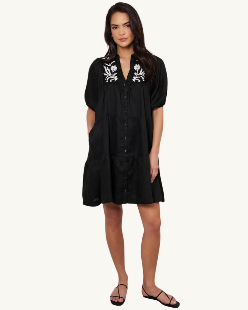 Palmer Embroidered Short Dress