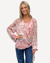 Load image into Gallery viewer, Keegan Silk Printed Wrap Top With Camisole