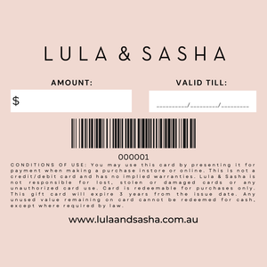 Lula & Sasha Gift Card - Digital