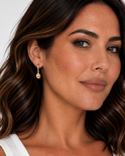 Load image into Gallery viewer, Lotus Dewdrop Huggie Earrings