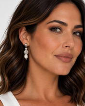 Load image into Gallery viewer, Lotus Pearl Cascade Earrings