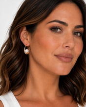 Load image into Gallery viewer, Lotus Pearl Cradle Earrings