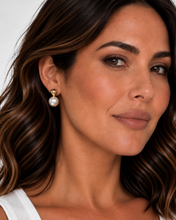 Load image into Gallery viewer, Lotus Pearl Duo Earrings