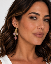 Load image into Gallery viewer, Lotus Sweetheart Gem Earrings