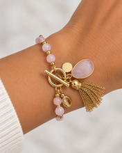 Load image into Gallery viewer, Lotus Tassel Charm Bracelet