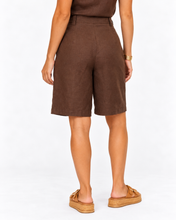 Load image into Gallery viewer, Luxe Linen Shorts - Chocolate