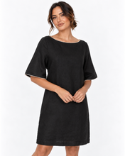 Load image into Gallery viewer, Clara Linen Short Dress - Black