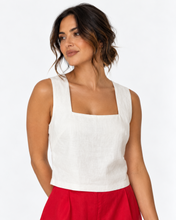 Load image into Gallery viewer, Harlow Linen Top - White