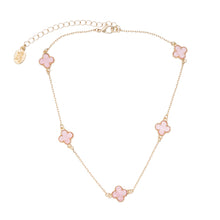 Load image into Gallery viewer, Lotus 5 Clovers Short Necklace