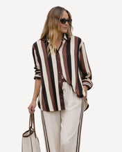 Load image into Gallery viewer, Portofino Shirt - Chocolate  Stripe