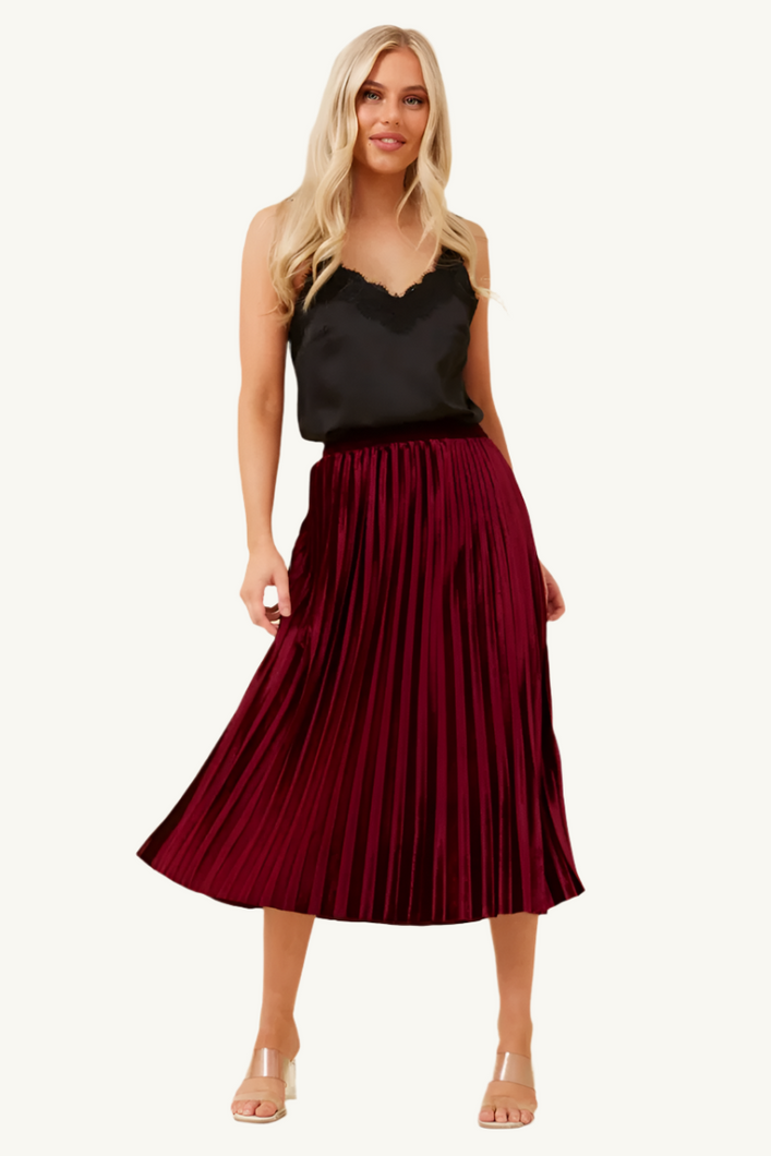 Carly Pleated Midi Skirt