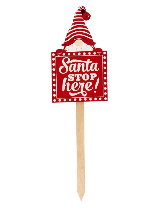 Santa Stop Here Stake