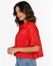 Load image into Gallery viewer, Sheer Goodness Shirt - Poppy Red