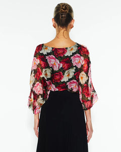 Sunlight & Shadow Silk Top - Oscar Floral